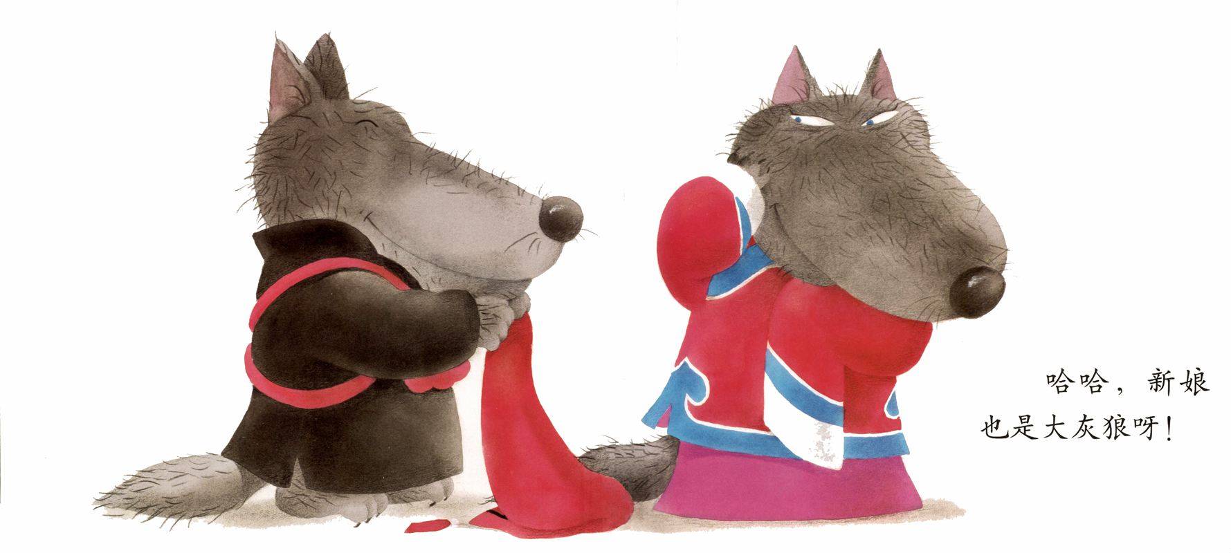 《小红帽与大灰狼》-儿童插画风格插画设计作品-设计人才灵活用工-设计DNA