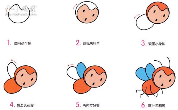 绘本故事飞行的小蜜蜂简笔画画法图片步骤