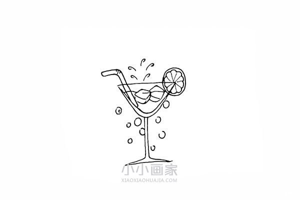 冰镇果汁饮料简笔画画法图片步骤步骤12