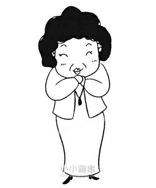 各种样子奶奶简笔画画法图片步骤步骤9