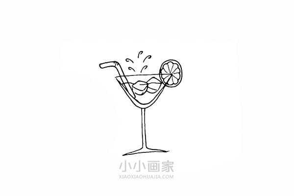 冰镇果汁饮料简笔画画法图片步骤步骤11