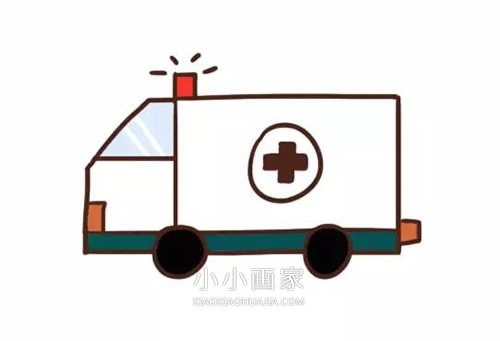 卡通救护车简笔画画法图片步骤步骤1