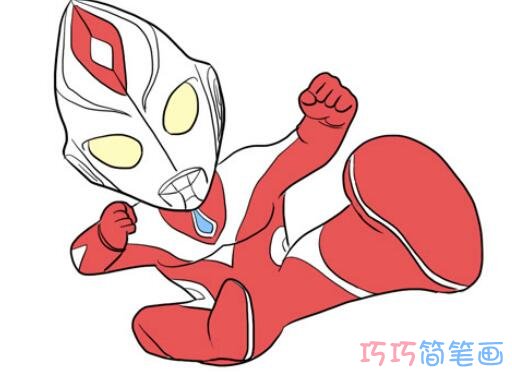 涂色卡通奥特曼怎么画 奥特曼简笔画图片步骤1