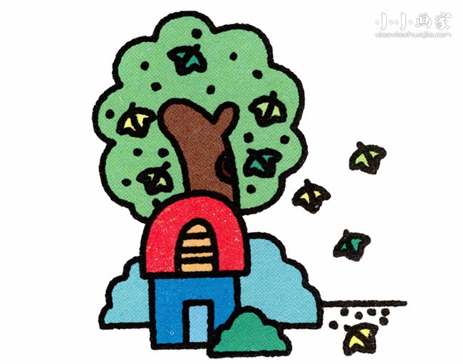 落叶满地的秋天简笔画画法图片步骤步骤1