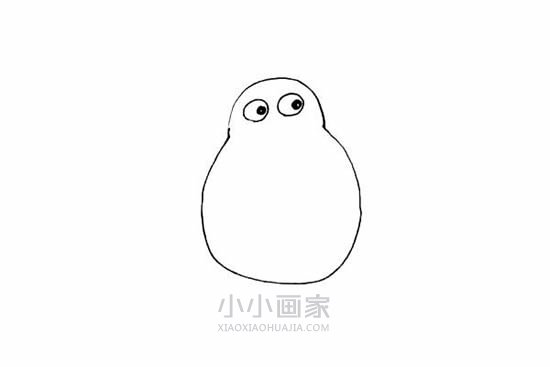 可爱企鹅先生简笔画画法图片步骤步骤3