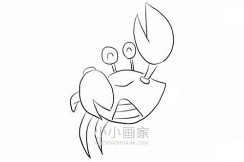 开心螃蟹简笔画画法图片步骤步骤6