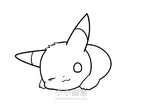 卖萌的皮卡丘简笔画画法图片步骤步骤6