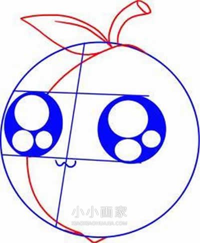 卡通桃子简笔画画法图片步骤步骤4