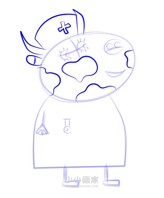 小猪佩奇奶牛妈妈简笔画画法图片步骤步骤8