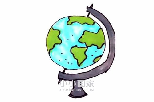 绘本故事彩色地球仪简笔画画法图片步骤