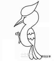简单的啄木鸟简笔画画法图片步骤步骤6