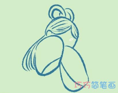 怎么绘画嫦娥简笔画带步骤简单又好看涂色步骤2