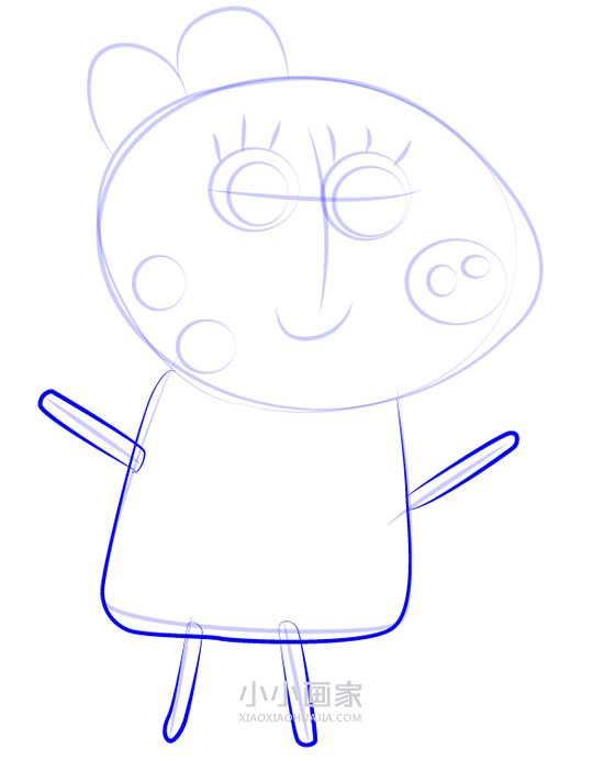 小猪佩奇小马帕蒂简笔画画法图片步骤步骤7