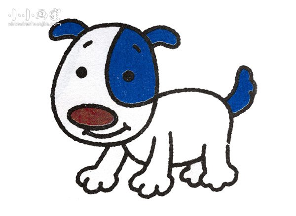 聪明小狗简笔画画法图片步骤步骤1