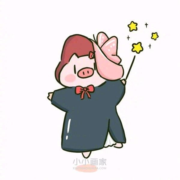 超萌小猪简笔画图片步骤1