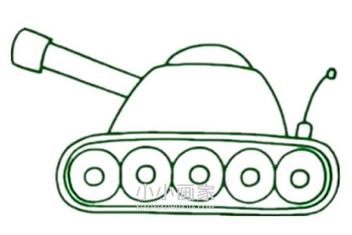 可爱坦克简笔画画法图片步骤步骤1
