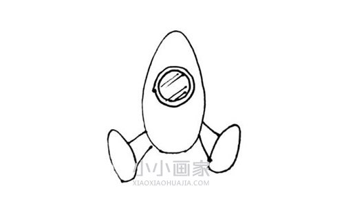 升空的宇宙飞船简笔画画法图片步骤步骤5