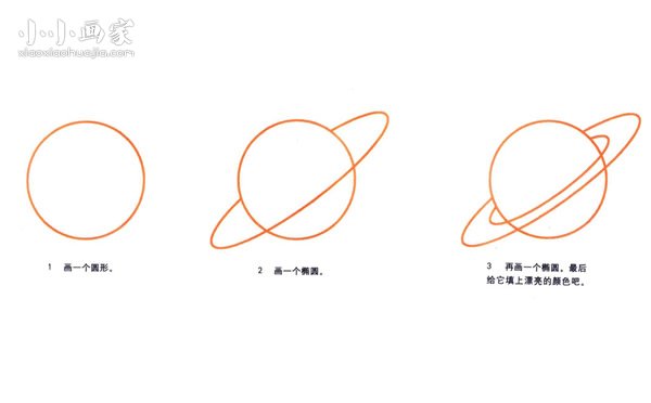 简单土星简笔画画法图片步骤