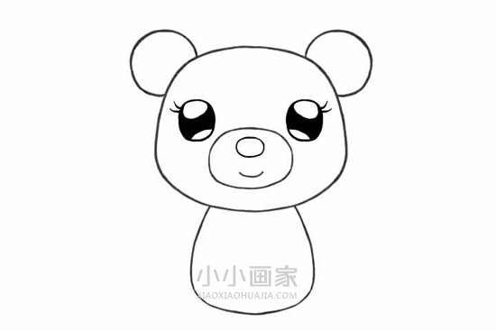 可爱的小熊姑娘简笔画画法图片步骤步骤6