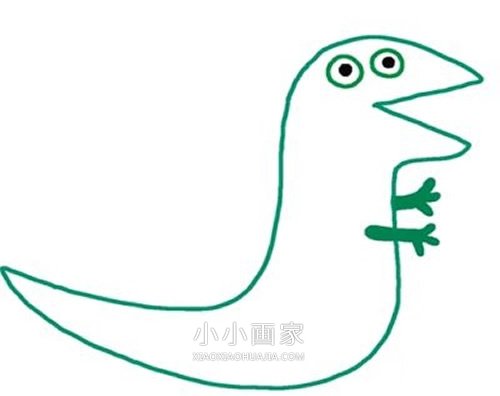 《小猪佩奇》乔治的恐龙简笔画画法图片步骤步骤6