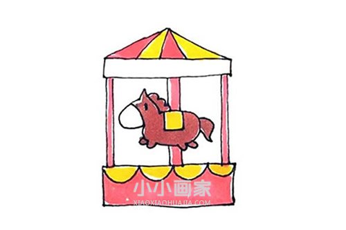 绘本故事旋转木马简笔画画法图片步骤