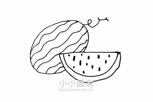 夏天西瓜简笔画画法图片步骤步骤7
