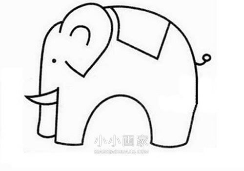 可爱小象简笔画画法图片步骤步骤5