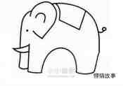 可爱小象简笔画画法图片步骤步骤5