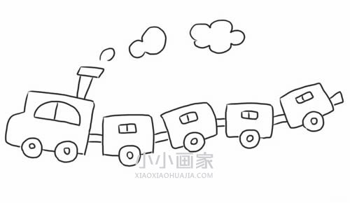 绘本故事跑动火车简笔画画法图片步骤