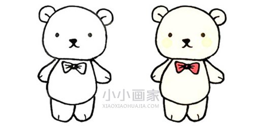 绘本故事小熊玩偶简笔画画法图片步骤