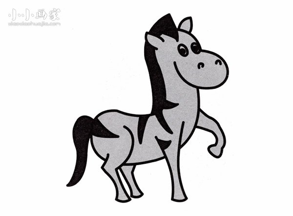 卡通小斑马简笔画画法图片步骤步骤1