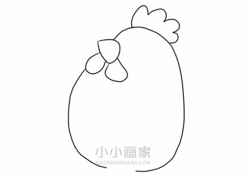 胖胖大母鸡简笔画画法图片步骤步骤4