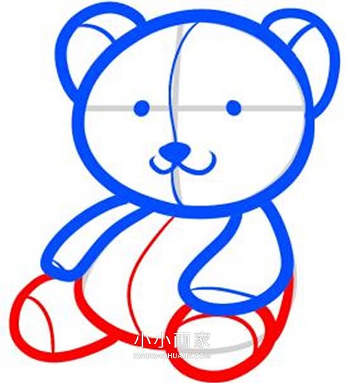 小熊布偶的简笔画画法图片步骤步骤6