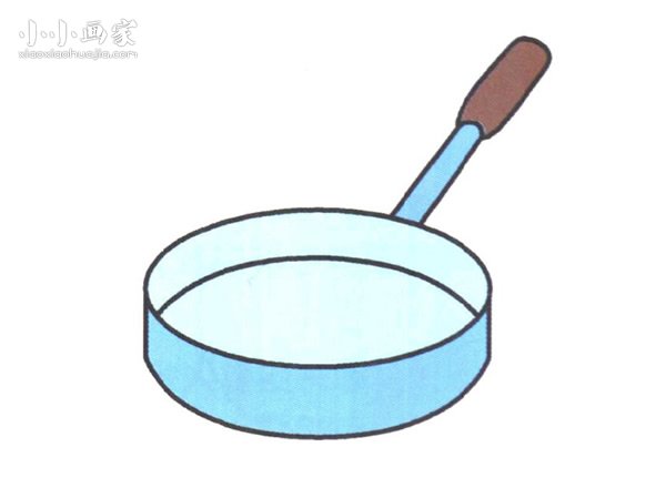 平底锅简笔画画法图片步骤步骤1