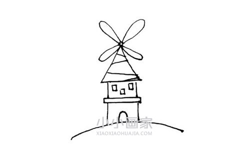 彩色风车屋简笔画画法图片步骤步骤6