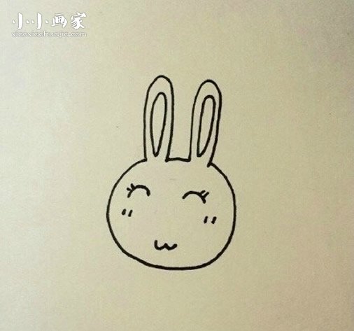 快乐的小兔子简笔画画法图片步骤步骤5