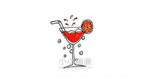 绘本故事彩色果汁饮料简笔画画法图片步骤
