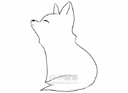 惬意的狐狸简笔画画法图片步骤步骤3