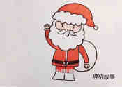 绘本故事挥手的圣诞老人简笔画画法图片步骤