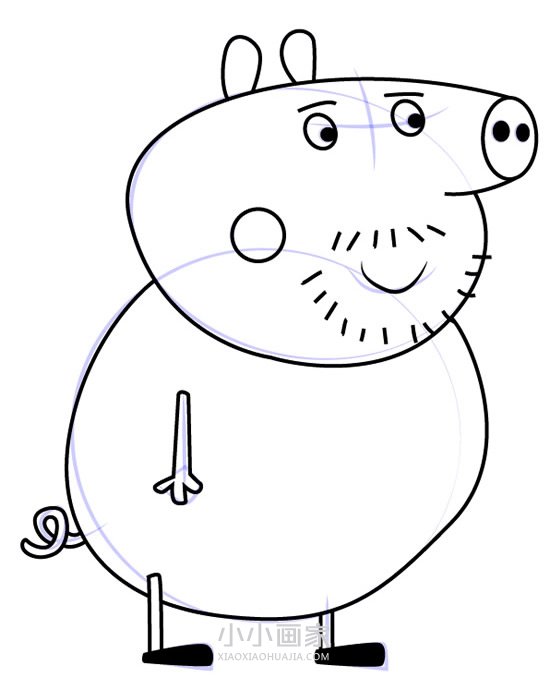 绘本故事小猪佩奇猪伯伯简笔画画法图片步骤