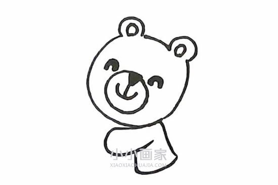 滚雪球的小兔和小熊简笔画画法图片步骤步骤4