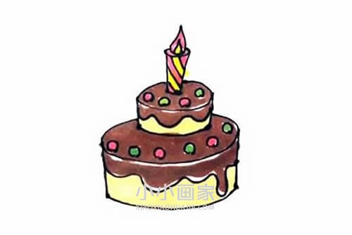 绘本故事漂亮生日蛋糕简笔画画法图片步骤