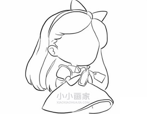 可爱女孩爱丽丝简笔画画法图片步骤步骤6