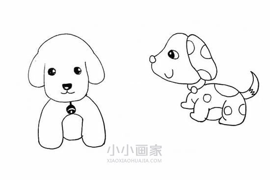 两只可爱狗狗简笔画画法图片步骤步骤9