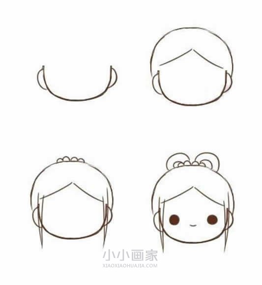 可爱又美丽织女简笔画画法图片步骤步骤2