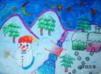 绘本故事幼儿可爱冬天景色儿童画画作品大全