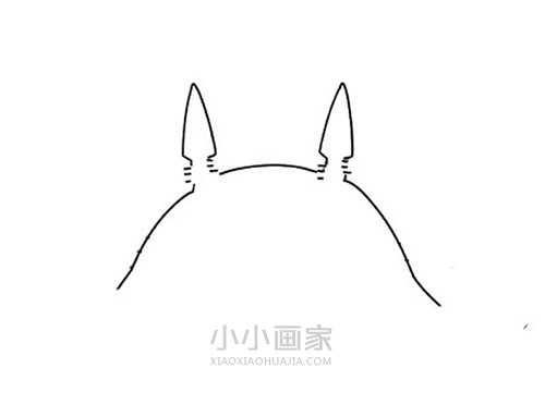 可爱龙猫简笔画画法图片步骤步骤2
