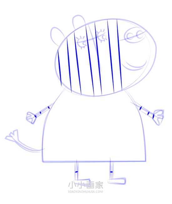 斑马佐伊的妈妈简笔画画法图片步骤步骤8