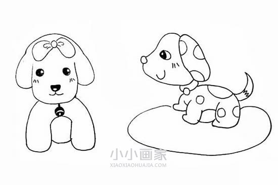 两只可爱狗狗简笔画画法图片步骤步骤10