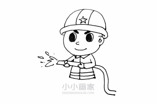 勇敢消防员简笔画画法图片步骤步骤8